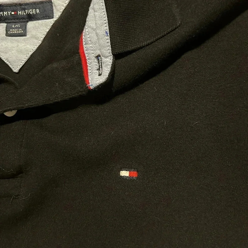 Tommy Hilfiger Black Collard Short Sleeve Polo 1035 - Picture 4 of 5
